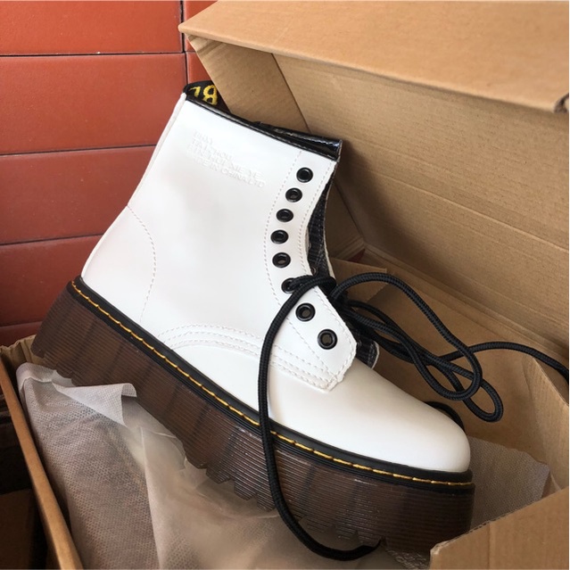 Giày Basic Boot Ulzzang DR Cao Cấp đế 5p sườn khoá zip CÓ DẬP CHỮ Ở CỔ
