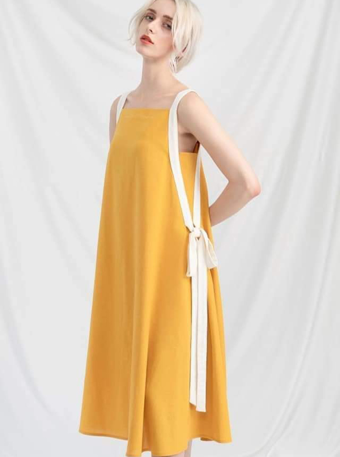 Rập Giấy 30076 - Đầm dây cổ ngang