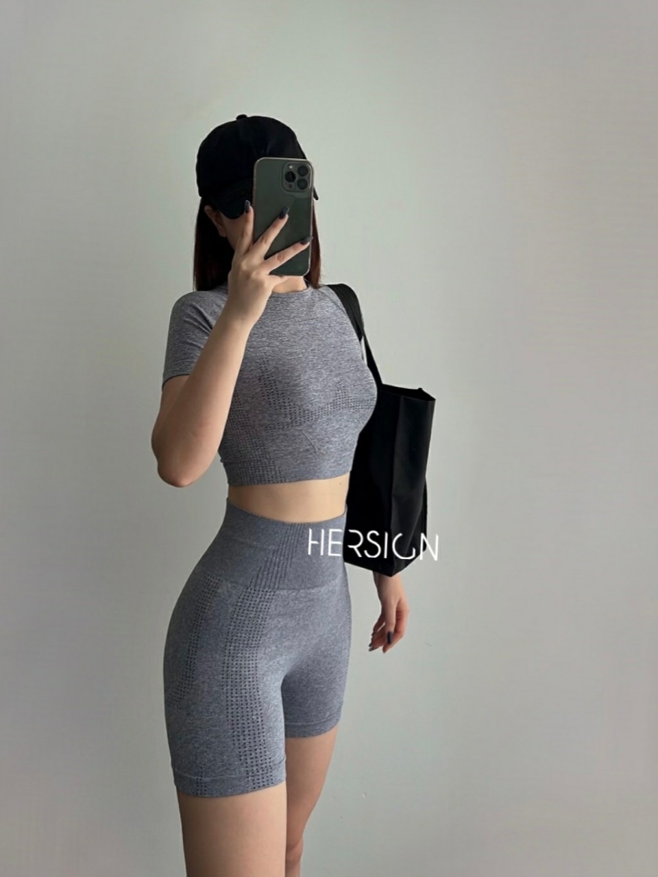 BỘ ĐỒ TẬP YOGA SET TẬP GYM NỮ QUẦN ĐÙI ÁO THỂ THAO NGẮN TAY MẪU MỚI HERSIGN-SET17