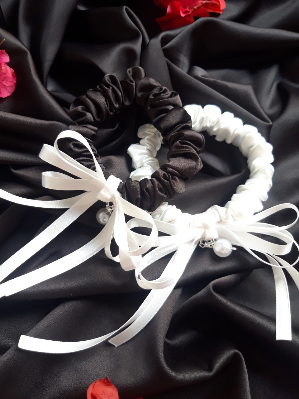 Cột tóc scrunchies Nơ cao cấp (Hình thật).