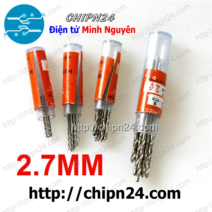 [5 cây] (KG1) Mũi khoan 2.7mm (Mạch điện tử, PCB)