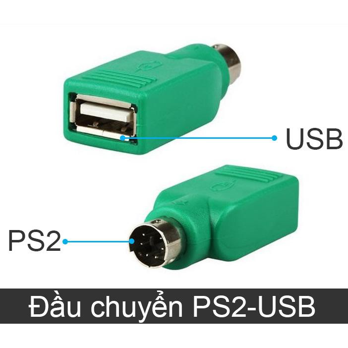 COMBO 2 ĐẦU CHUYỂN PS2 SANG USB DÙNG CHO CHUỘT