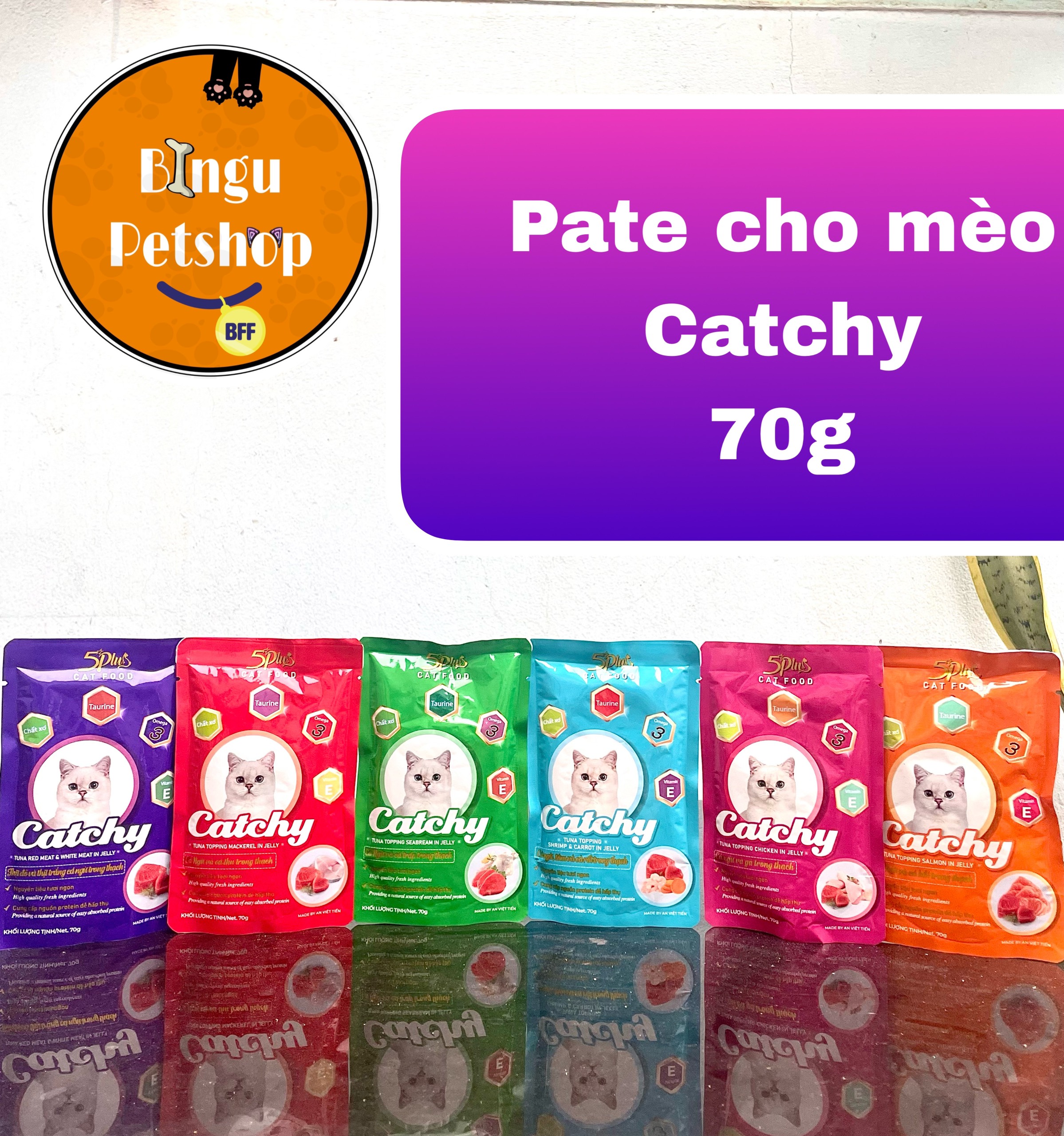 Pate gói cho mèo CATCHY 70gr nhiều vị