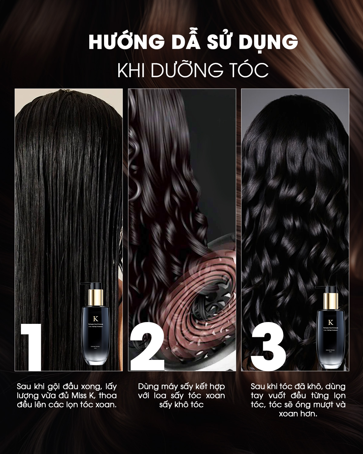 Sữa Dưỡng Giữ Nếp Tóc Uốn DREAM TREND Volume Curl Cream 100ml