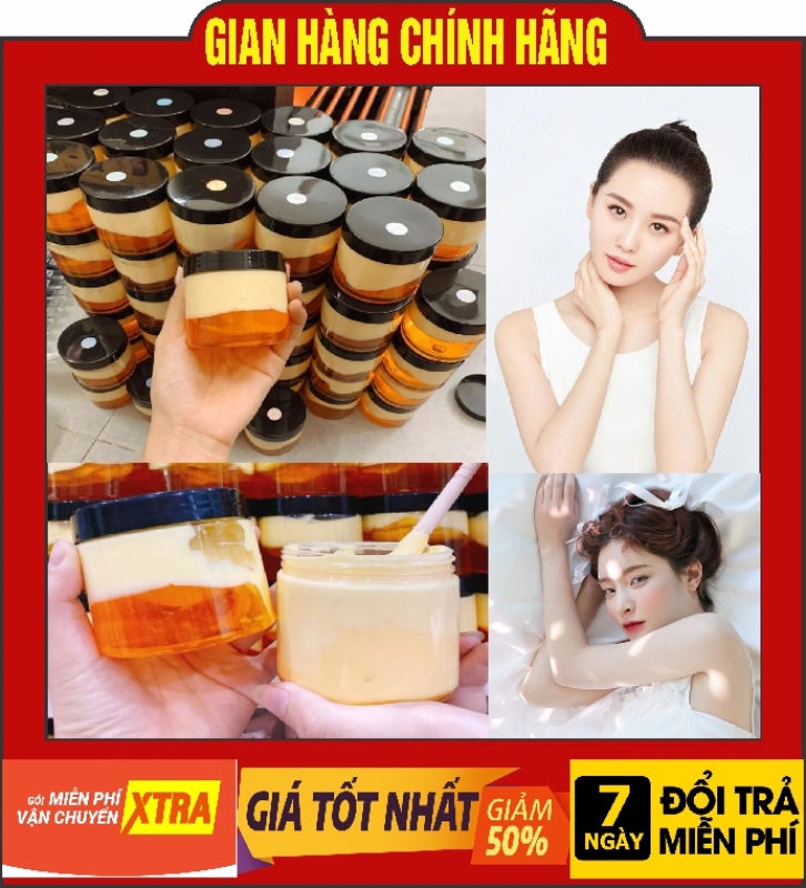 KEM BODY SIÊU TRẮNG 2 TẦNG HỦ 250GRAM Tẩy da đen chai lỳ ,Khử thâm trên da, Trắng nhanh 3 - 7 ngày sử dụng giá rẻ