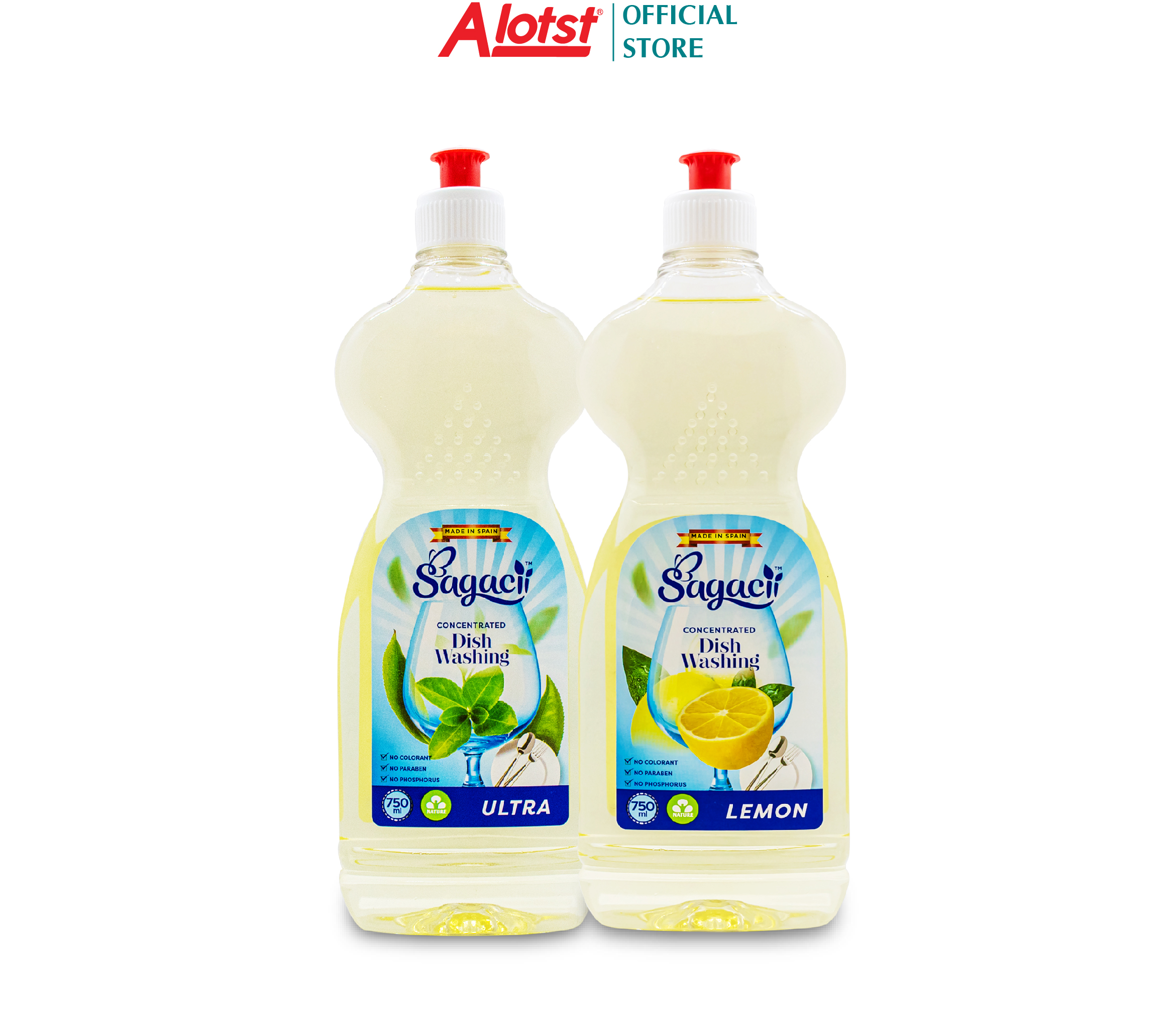 Nước rửa chén bát đậm đặc Sagacii 750ml Lemon made in Spain