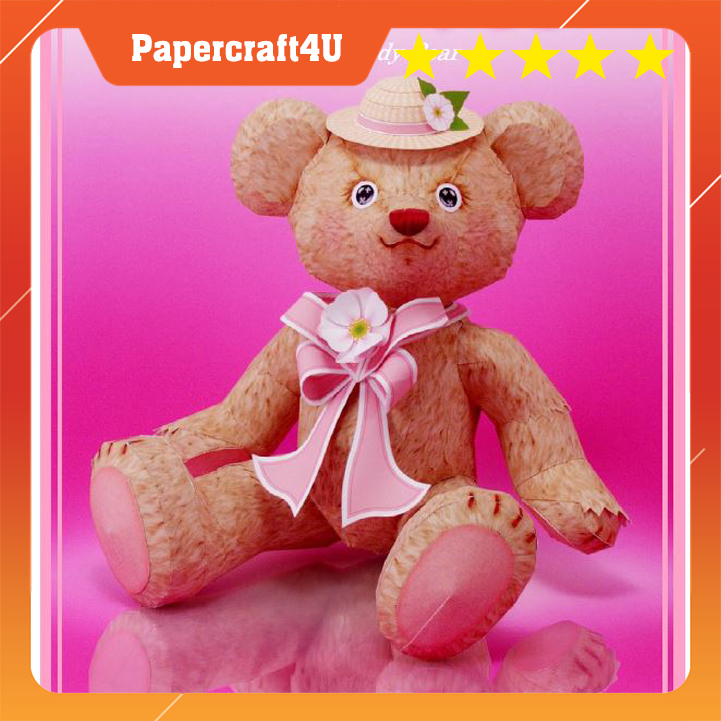 Mô hình giấy 3D động vật cute - Gấu Teddy