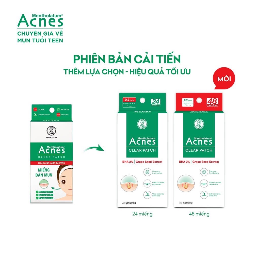 Miếng Dán Mụn Acnes Clear Patch (12/24/48 Miếng)