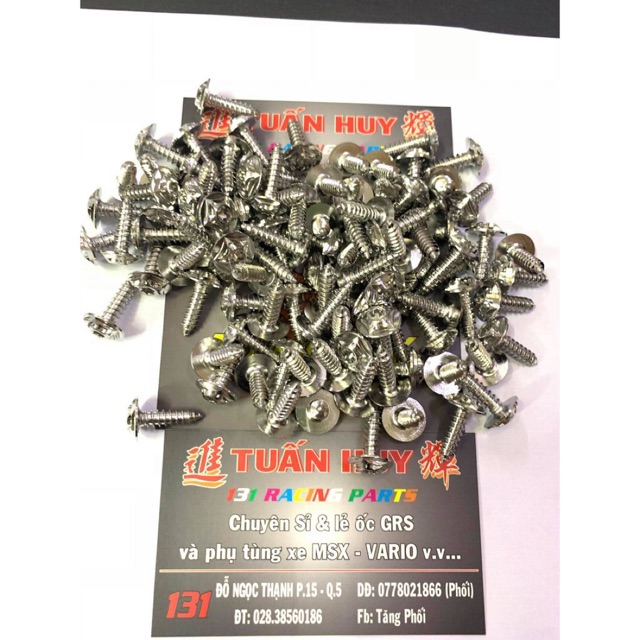 1 con Ốc 5li18 xoắn Salaya Inox 304 gắn áo Yamaha Ex  Sirus