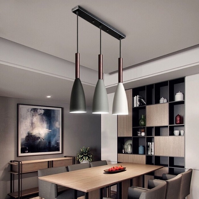 Đèn thả bàn ăn cao cấp 3 bóng sơn tĩnh điện, kèm bóng led 3w
