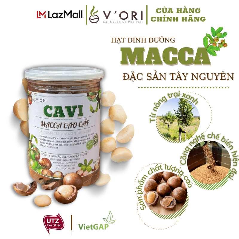 HẠT MACCA CAVI CAO CẤP 250GR (CHUẨN VIETGAP)