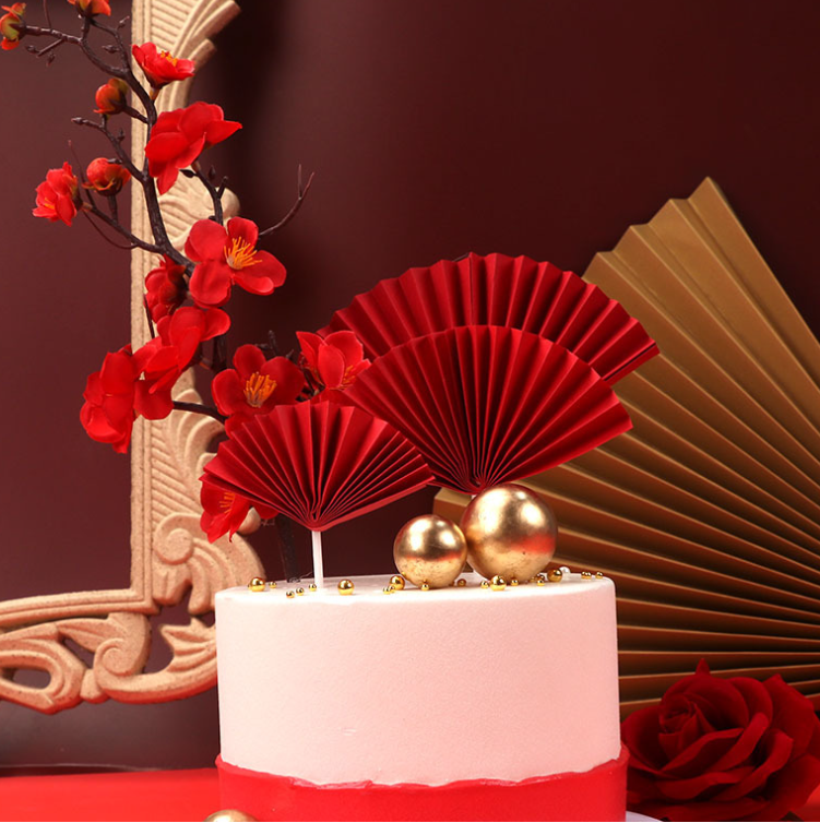 Quạt giấy trang trí tết