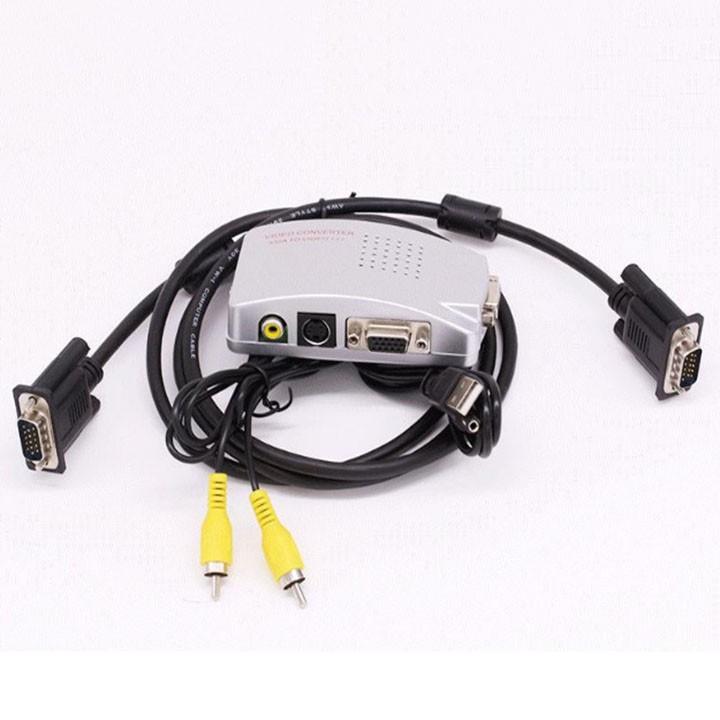 Hộp chuyển đổi tín hiệu từ VGA sang SVIDEO - AV (Trắng)