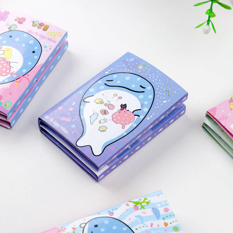 [HCM]Sổ Giấy Note Cute Little Whale (6 Xấp) - Mẫu 3