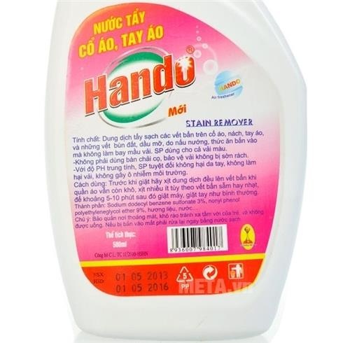 Nước tẩy cổ áo, tay áo Hando 500ml