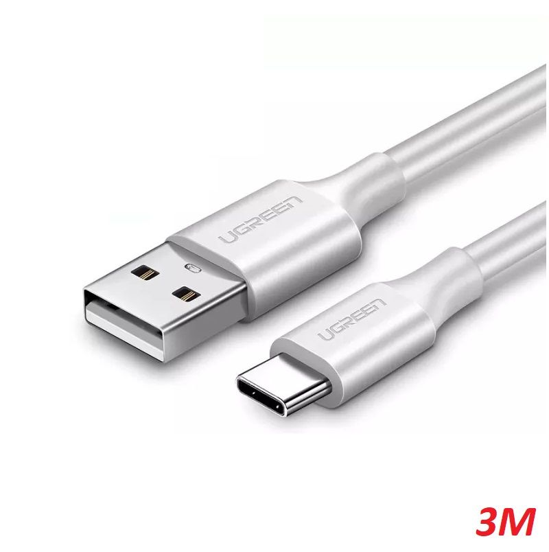 Ugreen 60225 3m 2.0 màu trắng cáp usb ra type c sạc và truyền dữ liệu us288