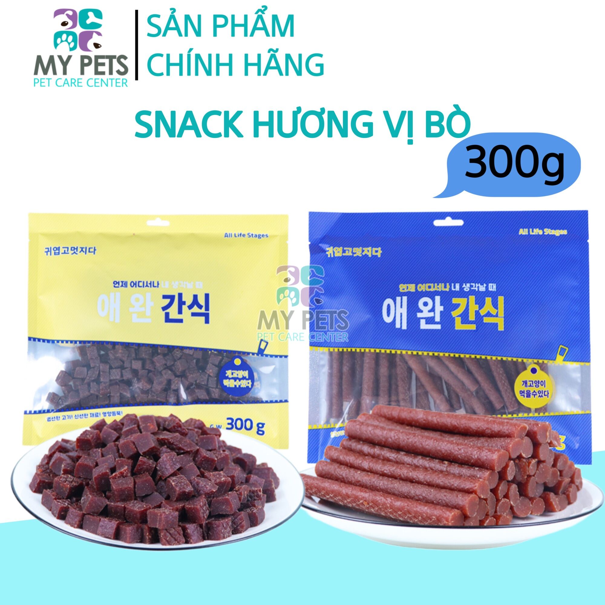 Snack thịt bò bổ sung canxi cho chó - Túi 300g