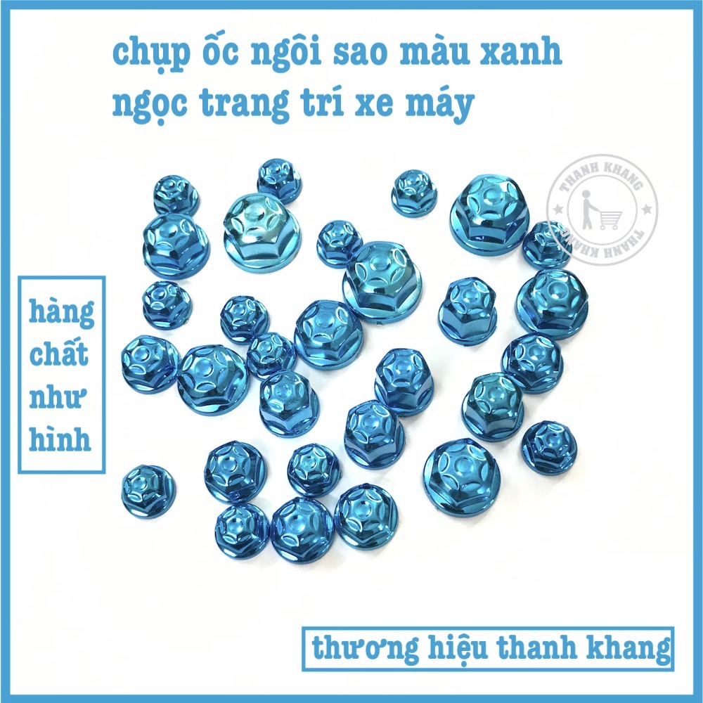 [HCM]Bộ 30 con chụp ốc xe máy ngôi sao Thanh Khang màu xanh ngọc 006001523