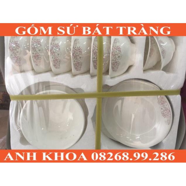 Bộ đồ ăn 12 món - Gốm sứ Bát Tràng Anh Khoa