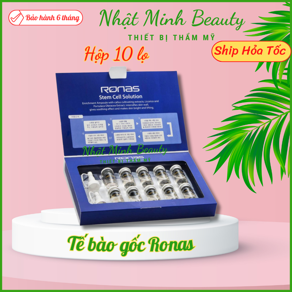Tế bào gốc Ronas dưỡng phục hồi da, hộp 10 lọ