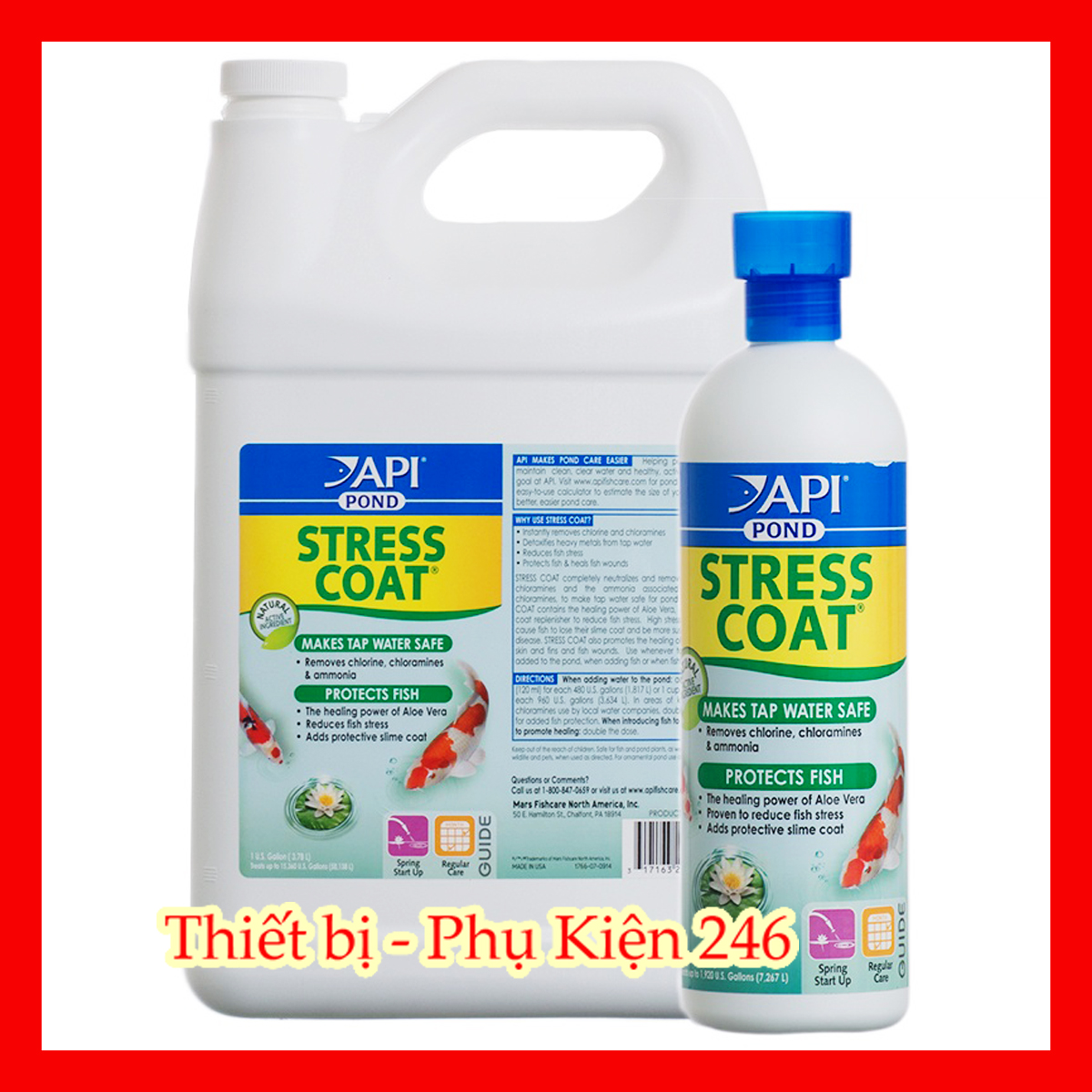 API Stress Coat+ chuyên cá nước ngọt (giúp khử Chlorine,Chloramine và kim loại nặng) chai 473ml