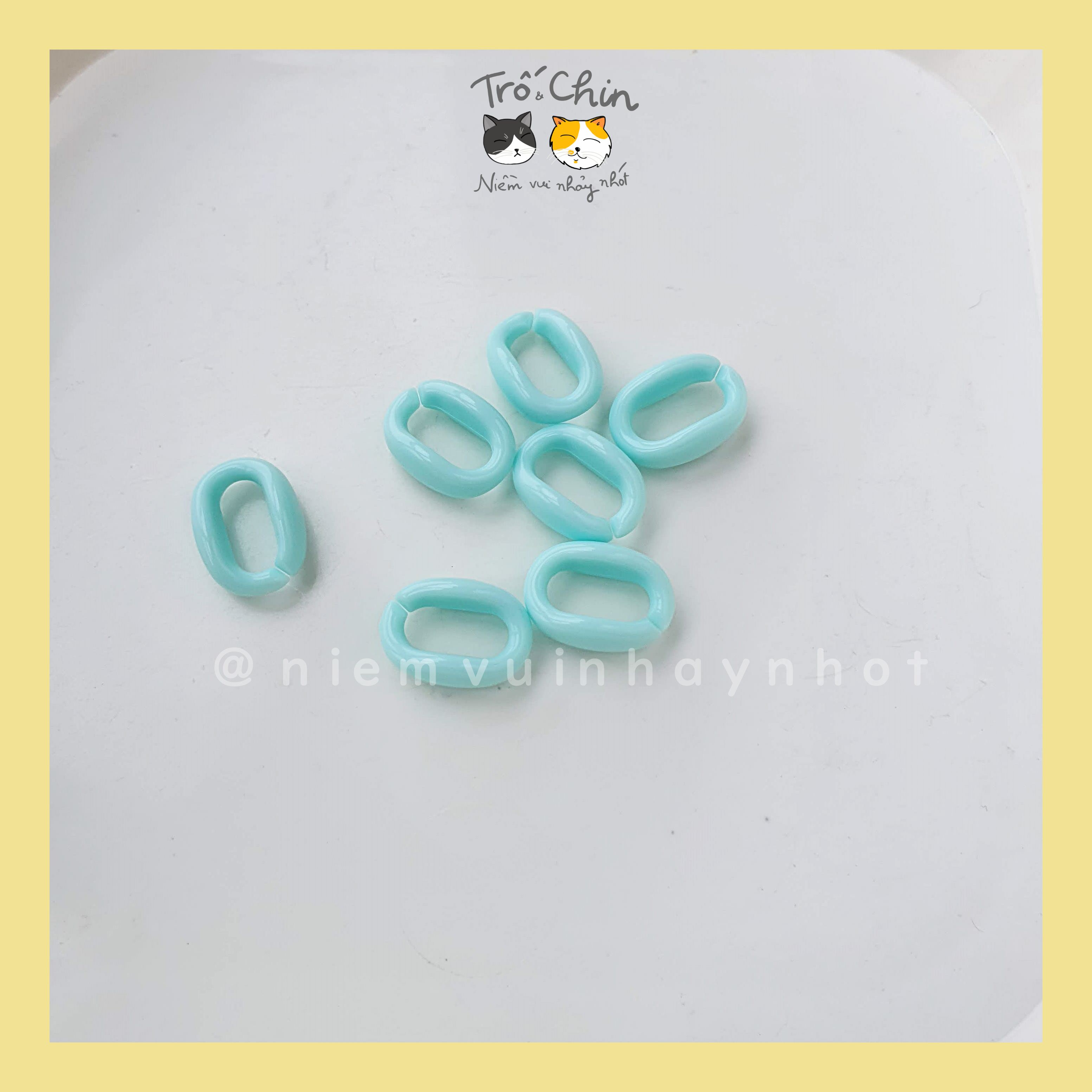 Set 10 mắt xích Chubby sò úp màu pastel size 16*11mm