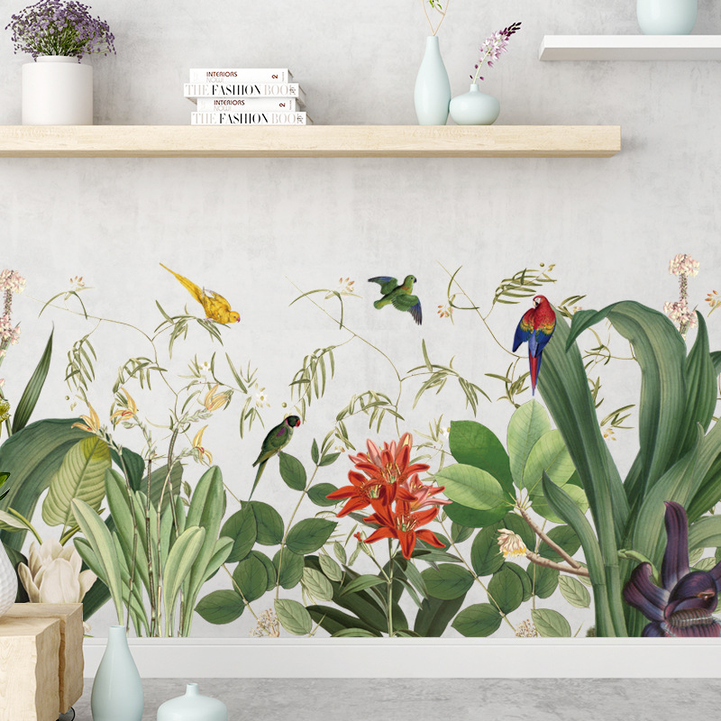 Decal dán tường bụi cây nhiệt đới mẫu mới