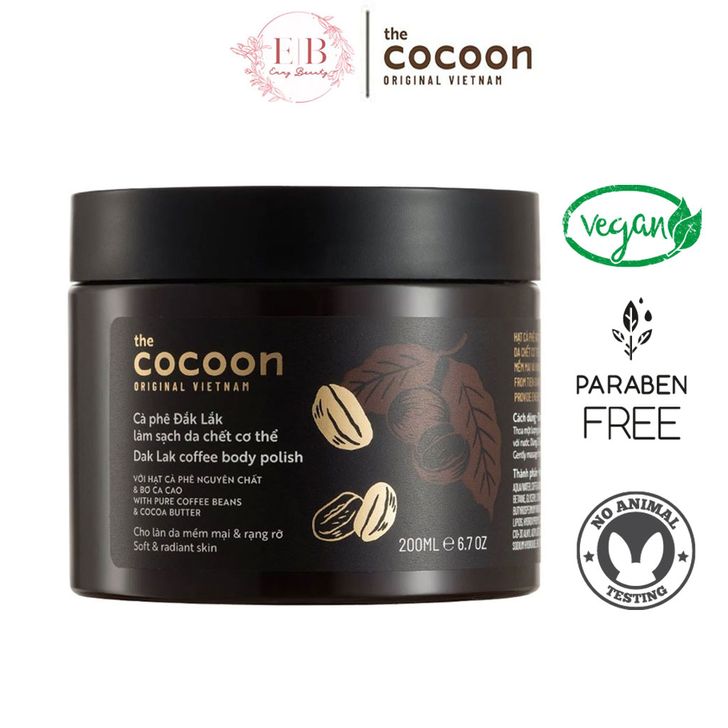 Tẩy tế bào da chết cocoon Cà phê Đắk lắk làm sạch da chết 200ml