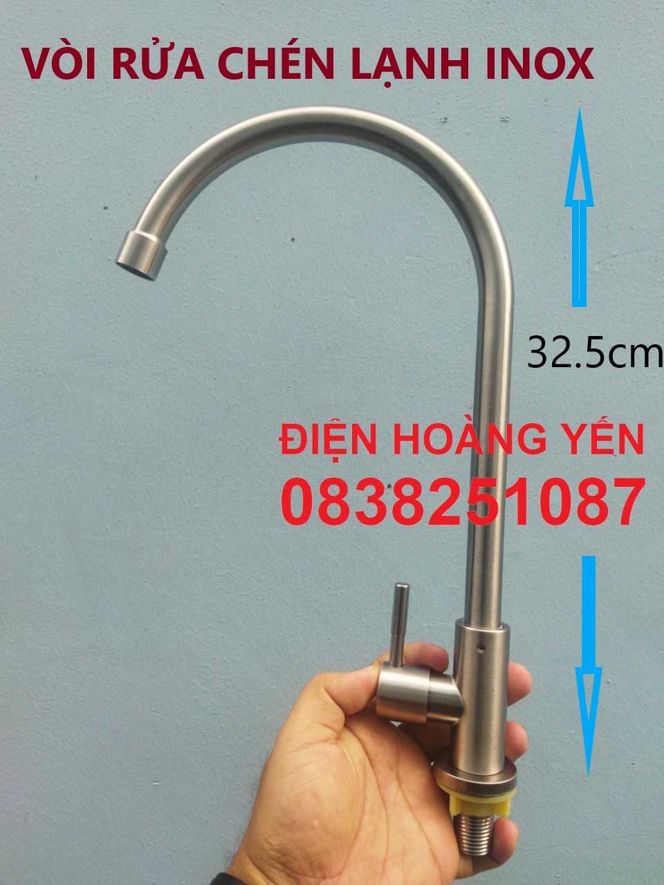 Vòi rửa chén lạnh Inox SUS 304 nguyên khối