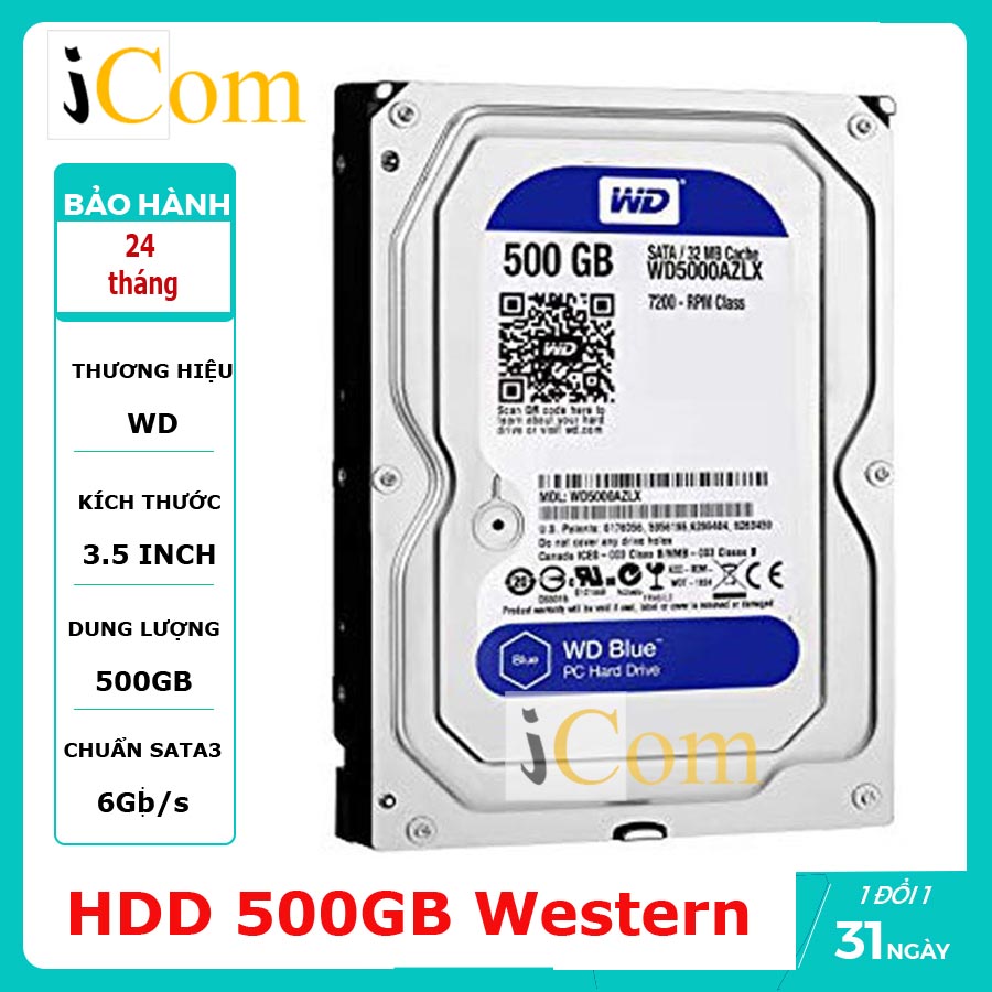 HDD 500GB Western bào hành 2 năm