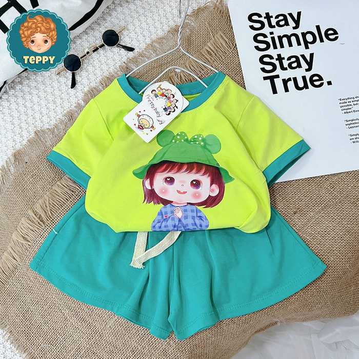 Bộ đồ mặc nhà chibi xinh cho bé gái