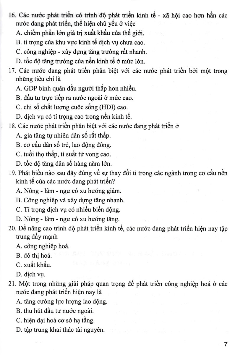 TRẮC NGHIỆM ĐỊA LÍ LỚP 11 (DÙNG CHUNG CHO CÁC BỘ SGK HIỆN HÀNH)