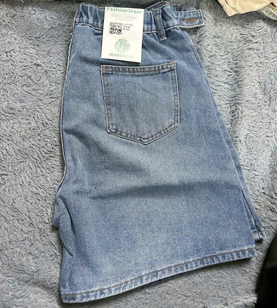 Quần jean denim nữ ống rộng dáng lửng ngố form basic cá tính size S,M,L, XL, XXL