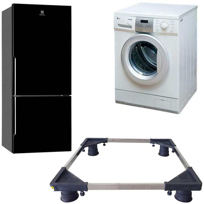 Chân Kệ Tủ Lạnh, Chân Kệ Máy Giặt Khung Inox Có Đế Chống Rung Điều Chỉnh Được Kích Thước - Chất Liệu Inox 304 - Hàng Việt Nam