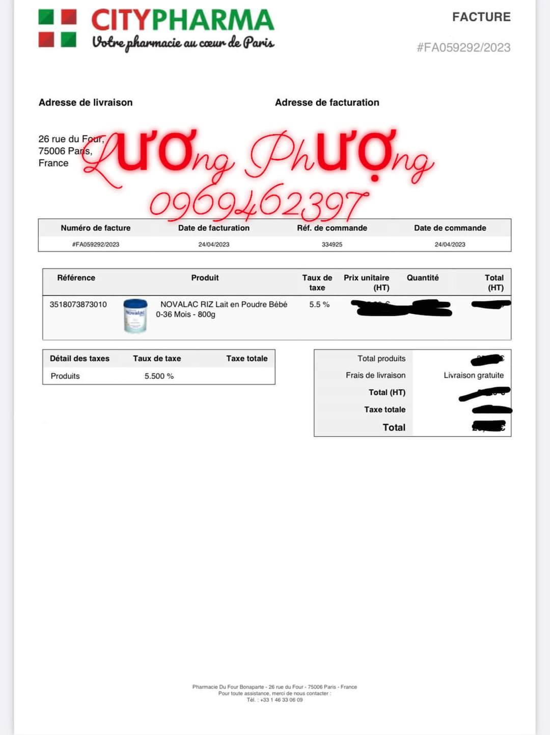 (Hàng ✈️✈️✈️, đủ bill, date T9/2025) Sữa Novalac Riz 800g, Pháp