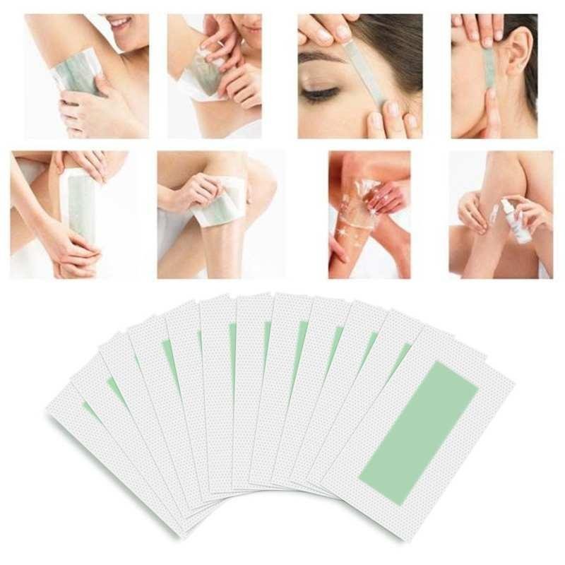 10 cái Mặt Đôi Tóc Wax Lạnh Que Giấy Cho Cơ Thể Lông Mặt Loại Bỏ-quốc tế