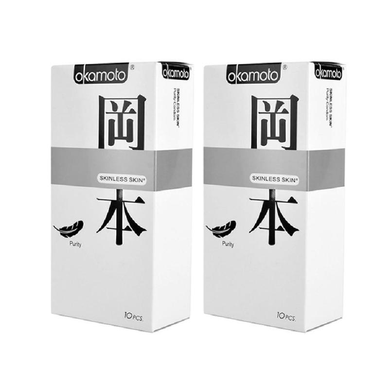 2 Hộp x 10 bao cao su Nhật Bản Okamoto Skinless Skin Purity cao cấp