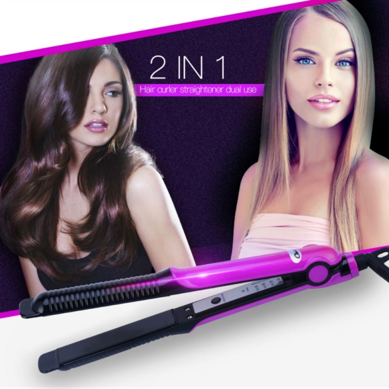 2 in 1 Hair Straightener Hair Curler Temperature Adjustable Hair Styling Tools AEHS248RQ - intl