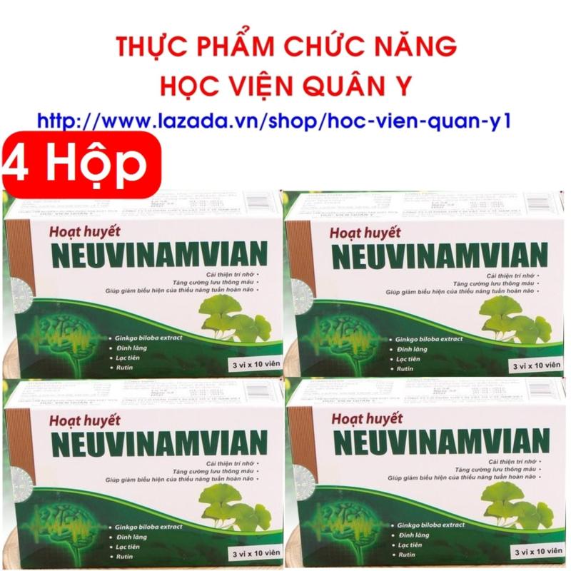 4 hộp Hoạt huyết an thần Neuvinamvian học viện Quân Y hộp 30 viên tốt nhất