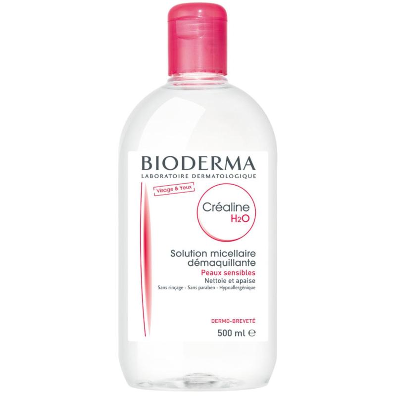 Nước tẩy trang BIODERMA - CREALINE H2O: dành cho da thường, da khô và da nhạy cảm ( chai màu hồng) 500ML nhập khẩu