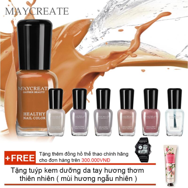 Bộ 06 lọ sơn móng tay màu cao cấp Maycreate ( Mã màu 712 ) + Tặng tuýp kem dưỡng da tay hương thơm thiên nhiên ( Đơn hàng mỹ phẩm trên 300k tặng thêm 1 đồng hồ thể thao như quảng cáo )
