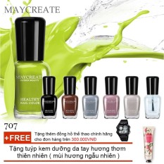 Bộ 06 lọ sơn móng tay màu cao cấp Maycreate ( Mã màu 707 ) + Tặng tuýp kem dưỡng da tay hương thơm thiên nhiên ( Đơn hàng mỹ phẩm trên 300k tặng thêm 1 đồng hồ thể thao như quảng cáo )