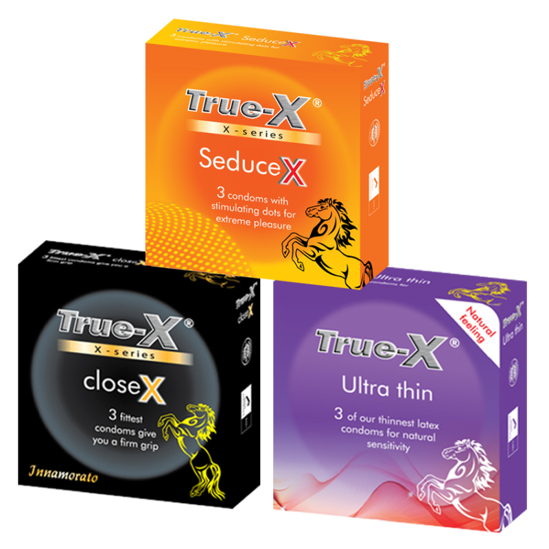Bộ 1 hộp bao cao su True-X SeduceX + 1 hộp Ultra Thin + 1 hộp CloseX