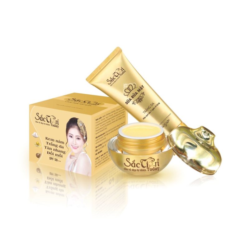 Combo Kem nám trắng da tàn nhang đồi mồi 15g và Sữa rửa mặt Sắc Tiên Today giá rẻ