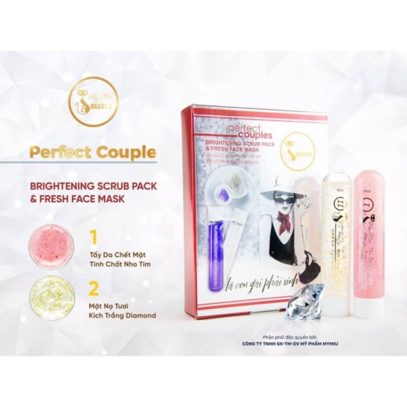 Bộ 1 Mặt nạ tươi kích trắng 50ml + 1 Tẩy da chết cho mặt 50ml - My Miu