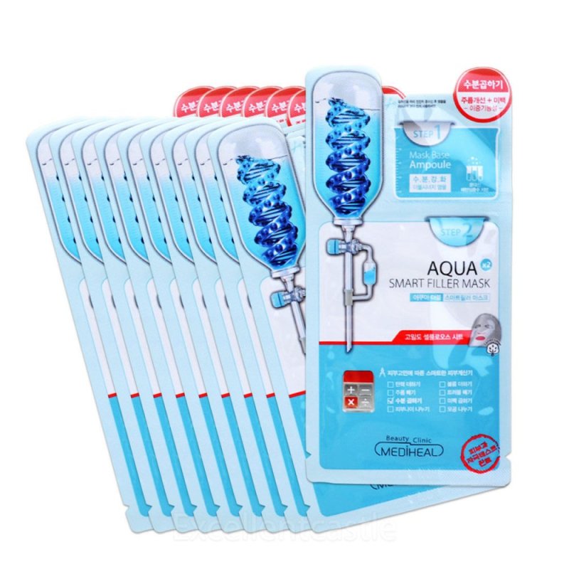 Bộ 10 Mặt nạ 2 bước dưỡng ẩm sâu Mediheal Aqua Double Smart Filler Mask 28ml x10 nhập khẩu