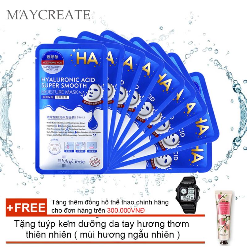 Bộ 10 Mặt nạ HA MayCreate – Hyaluronic Acid Super Smooth Mask + Tặng tuýp kem dưỡng da tay hương thơm  thiên nhiên ( mùi hương ngẫu nhiên )