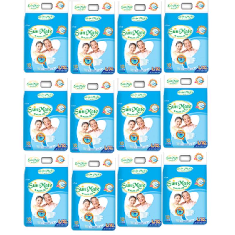 Bộ 12 Gói tã dán người cao tuổi SUNMATE SIZE L/XL vòng bụng 100-140cm tốt nhất