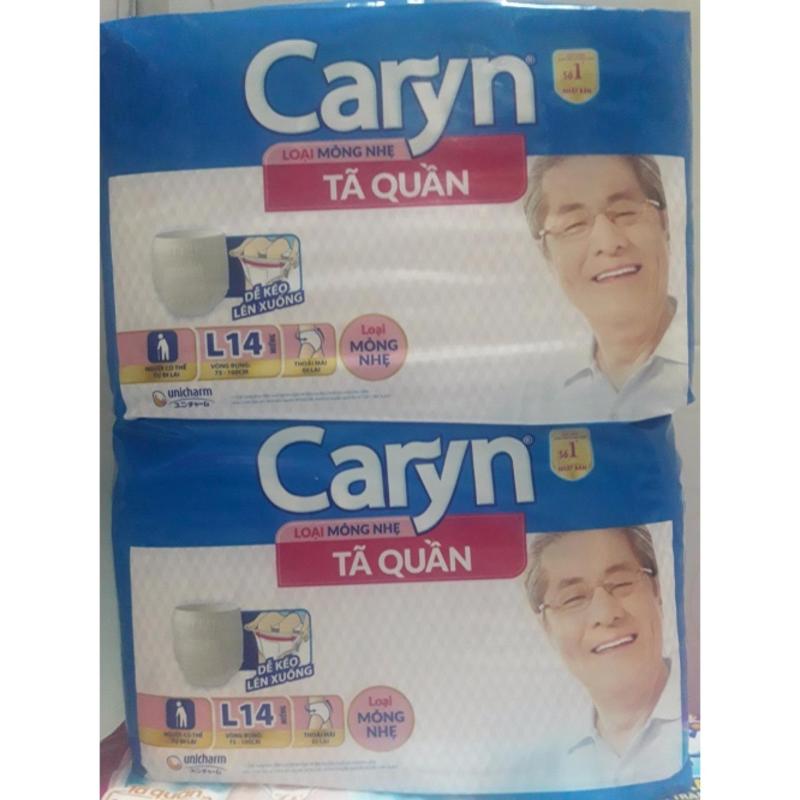 Bộ 2 gói Tã Quần Caryn L14 miếng mỏng nhẹ_vòng bụng 75-100cm tốt nhất