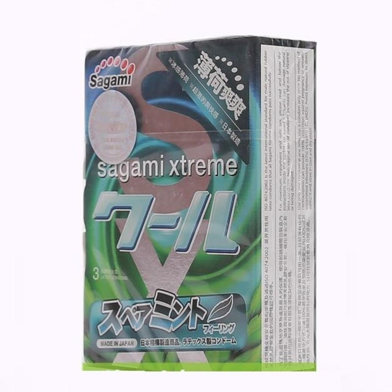 Bộ 2 Hộp Bao cao su Siêu mỏng Bạc hà Nhật Bản SAGAMI SPEARMINT Hộp 3 chiếc - VSmile Vietnam